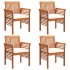 Sillas de comedor de jardín 4 uds con cojines madera de