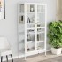 Vitrina de acero y vidrio templado blanca 90x40x180