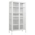 Vitrina de acero y vidrio templado blanca 90x40x180