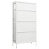 Vitrina de acero y vidrio templado blanca 90x40x180