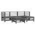 Juego de muebles jardín 5 piezas y cojines madera maciza