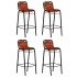 Set muebles bar 5 piezas madera maciza reciclada y cuero