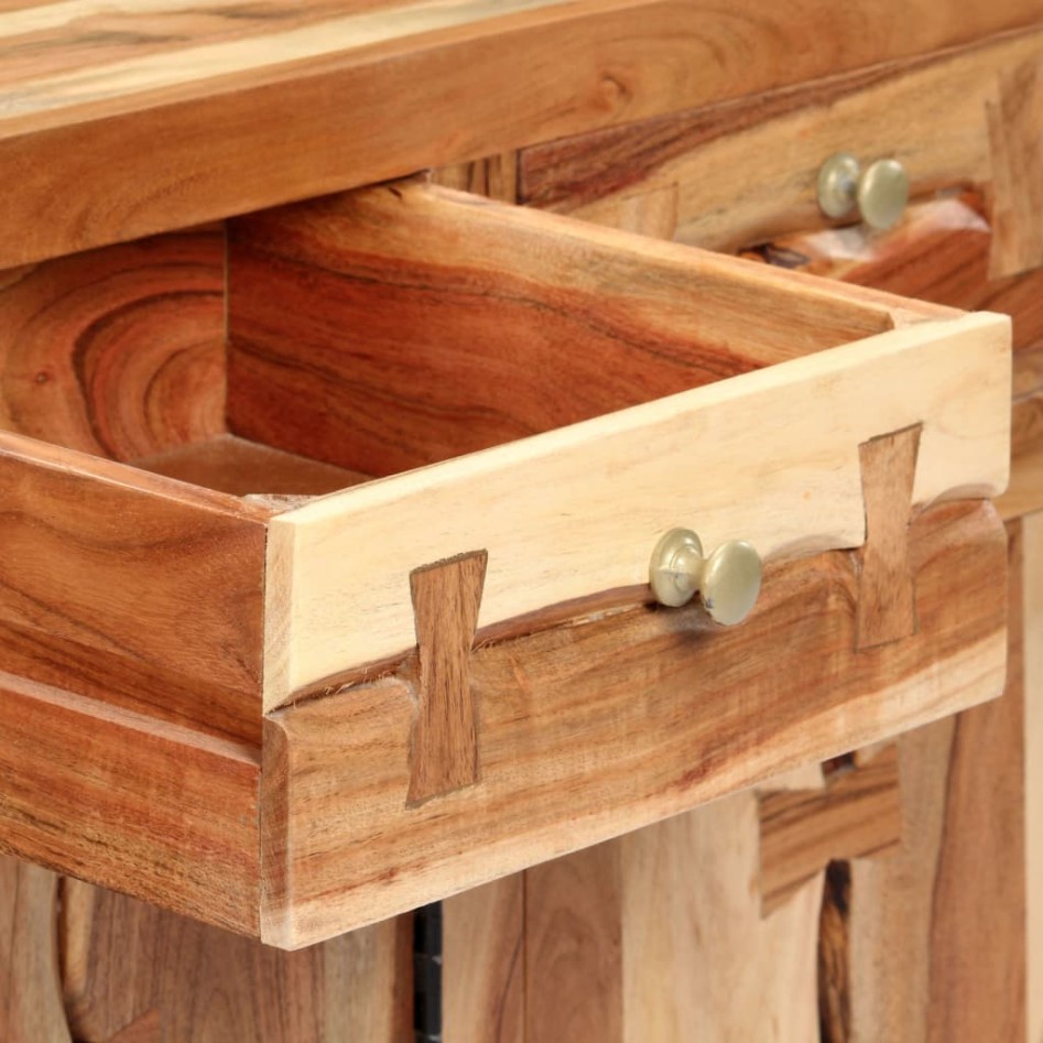 Aparador de madera maciza de acacia 120x35x75