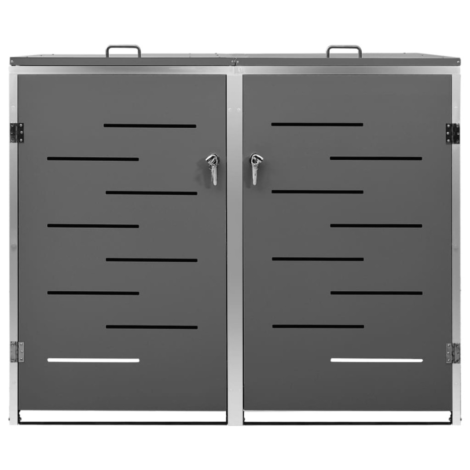 Cobertizo para dos contenedores basura acero 138x77,5x112,5