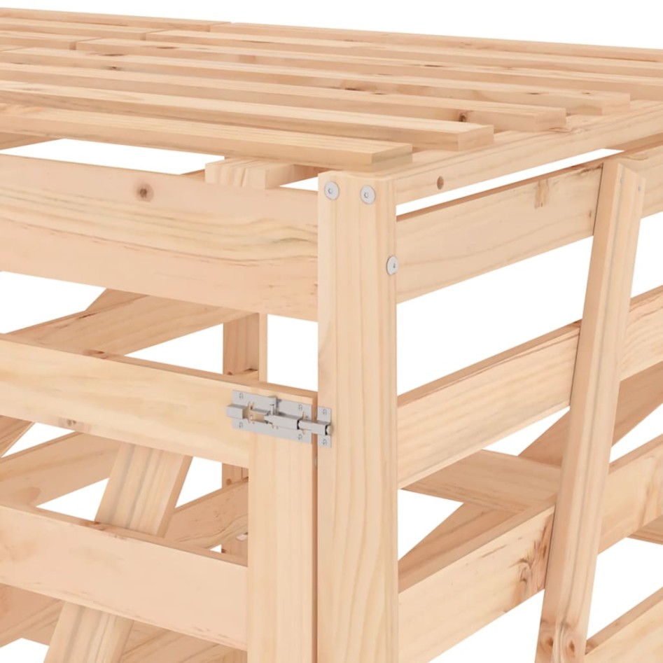 Cobertizo cuádruple para cubos de basura madera maciza de