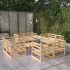Juego de muebles de jardín 9 piezas madera maciza de