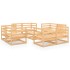 Juego de muebles de jardín 9 piezas madera maciza de