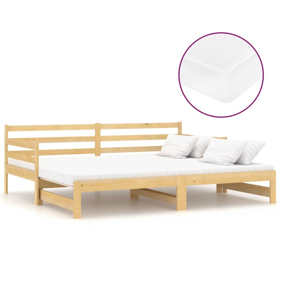 Sofá cama extraíble madera maciza de pino 2x(90x200)