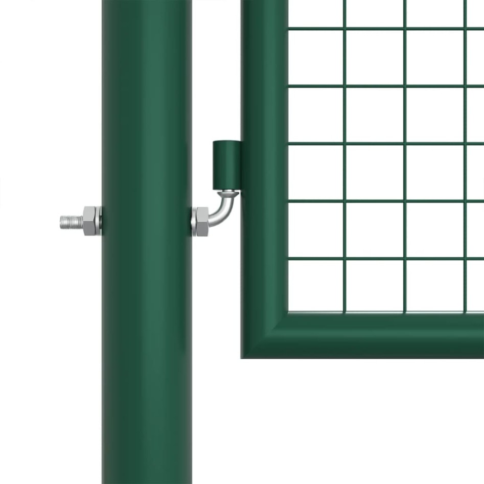 Puerta de malla para jardín de acero verde 400x125