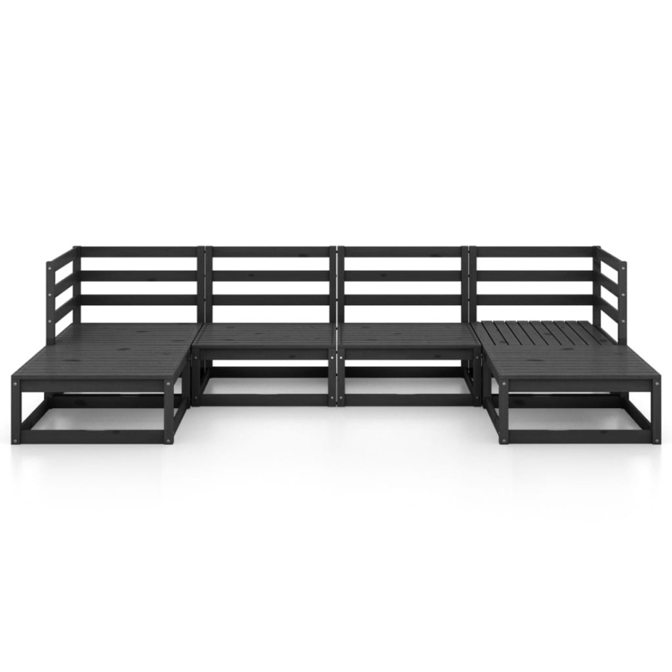 Juego de muebles de jardín 6 piezas madera maciza de