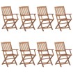 Sillas de exterior plegables 8 uds madera maciza acacia
