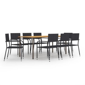 Set de muebles de comedor de jardín 9 piezas ratán PE