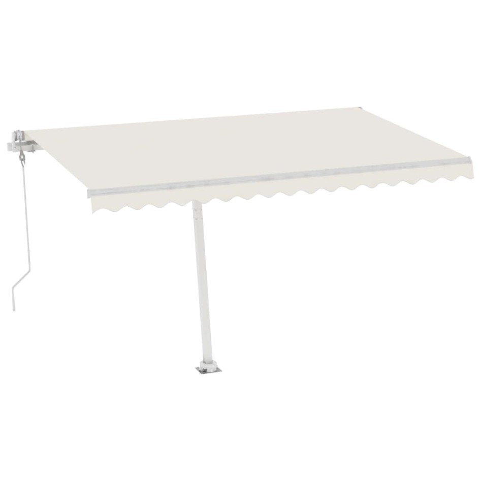 Toldo de pie automático crema 450x300