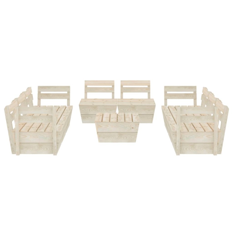 Muebles de palets para jardín 9 pzas madera de abeto