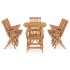 Set de comedor de jardín plegable 9 pzas madera maciza de