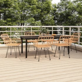 Juego de comedor de jardín 7 piezas ratán