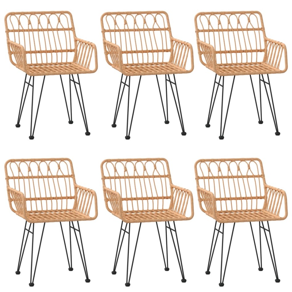 Juego de comedor de jardín 7 piezas ratán