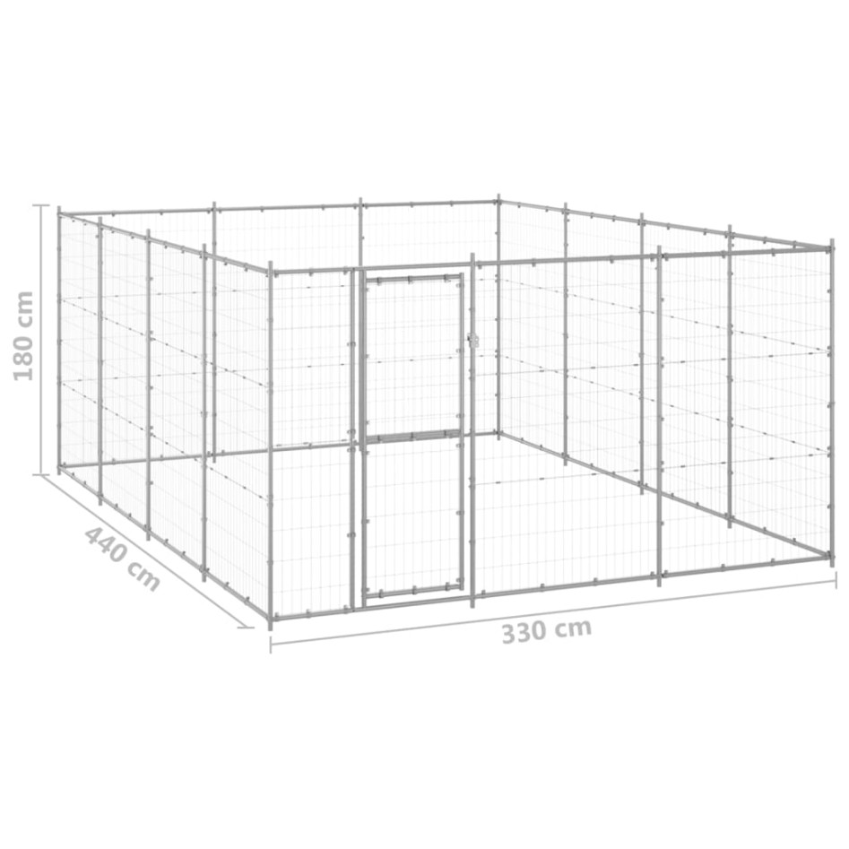 Perrera de exterior de acero galvanizado 14,52