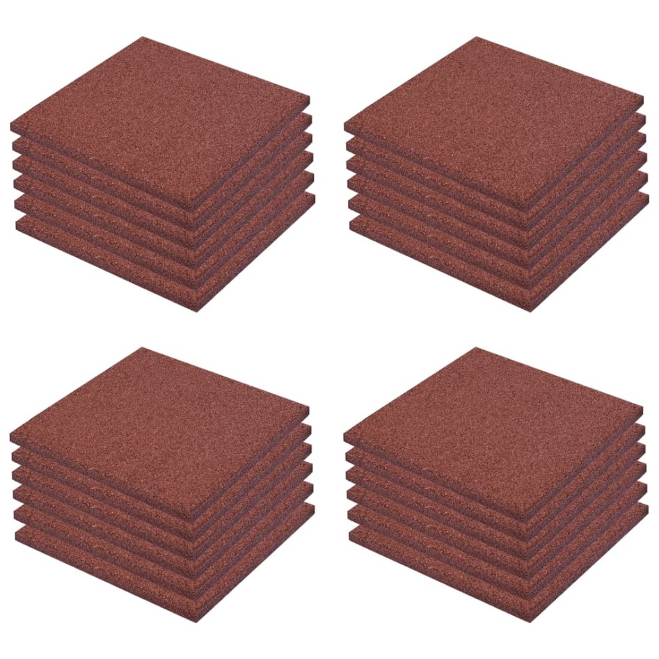 Losetas de goma protección de caídas 24 unidades 50x50x3cm
