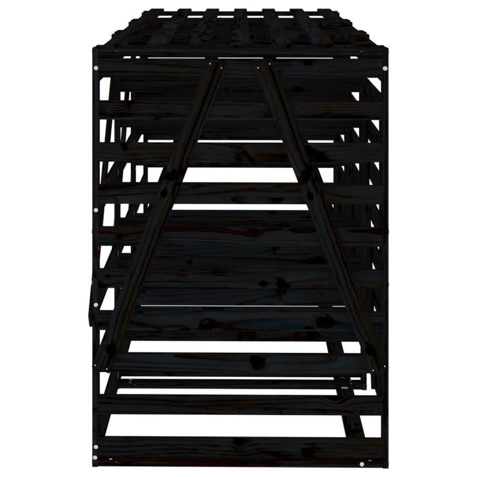 Cobertizo triple para cubos de basura madera maciza pino