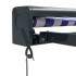 Toldo retráctil aluminio y tela azul y blanco 3x2,5