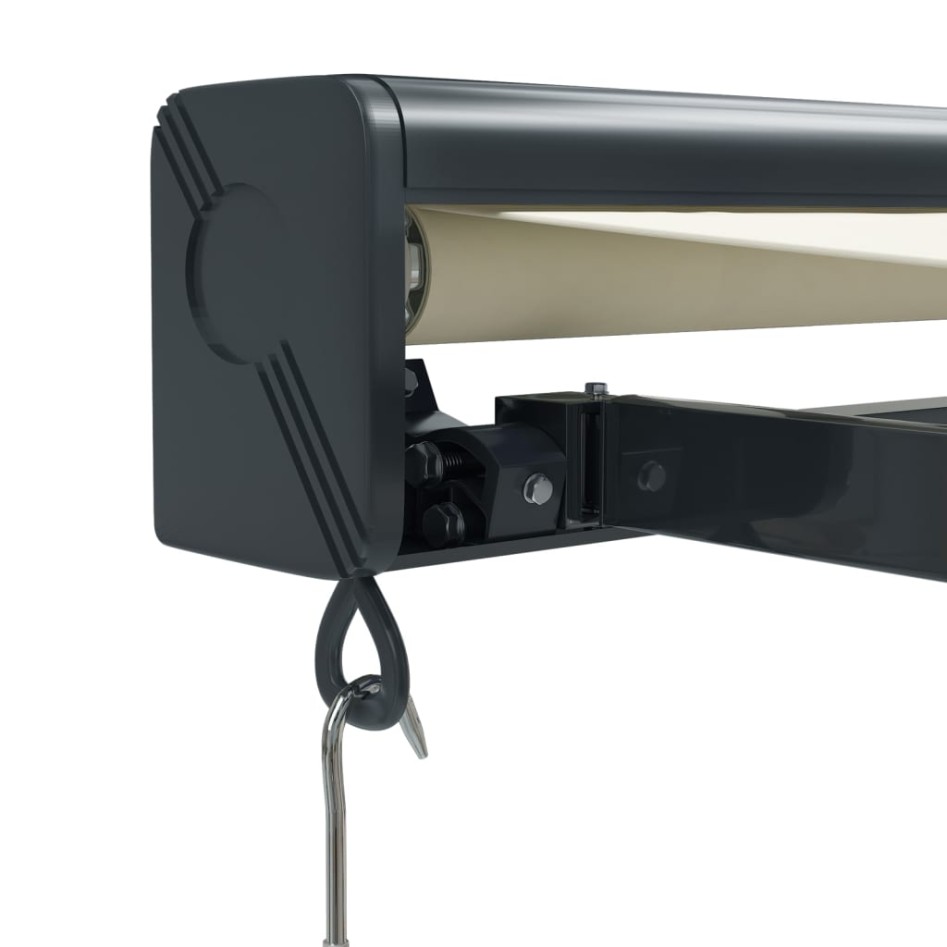 Toldo retráctil aluminio y tela color crema 3,5x2,5