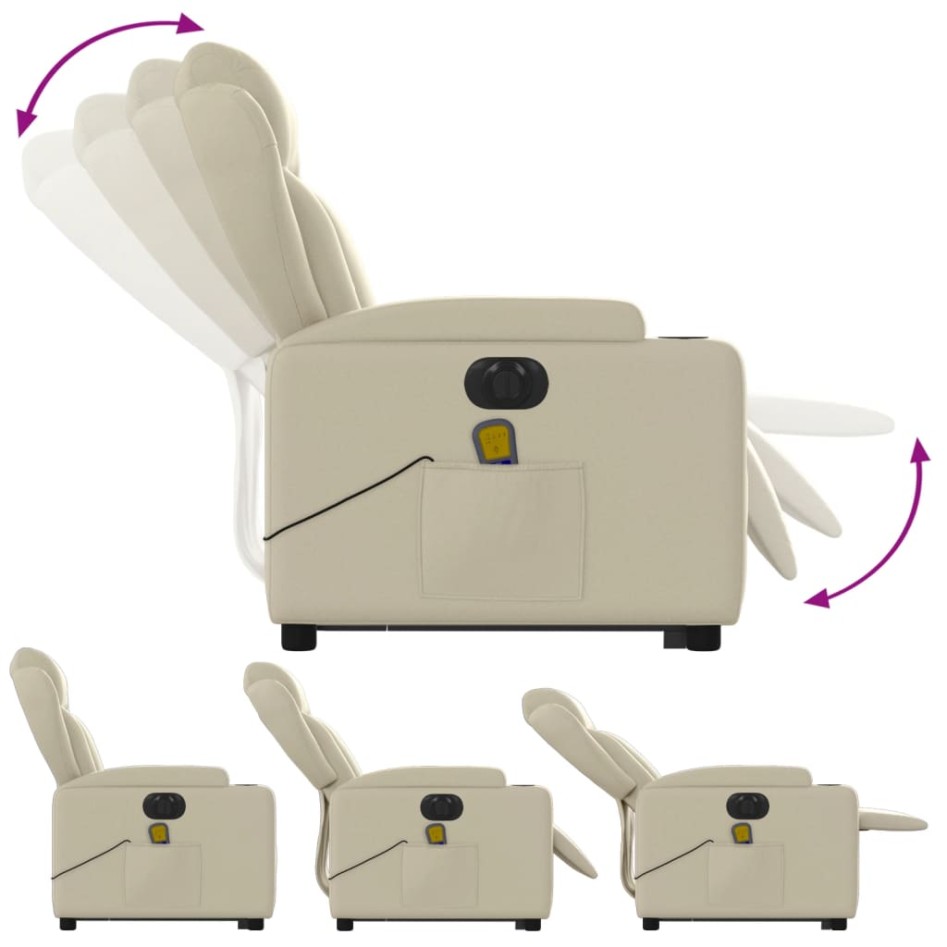 Sillón de masaje elevable eléctrico cuero sintético