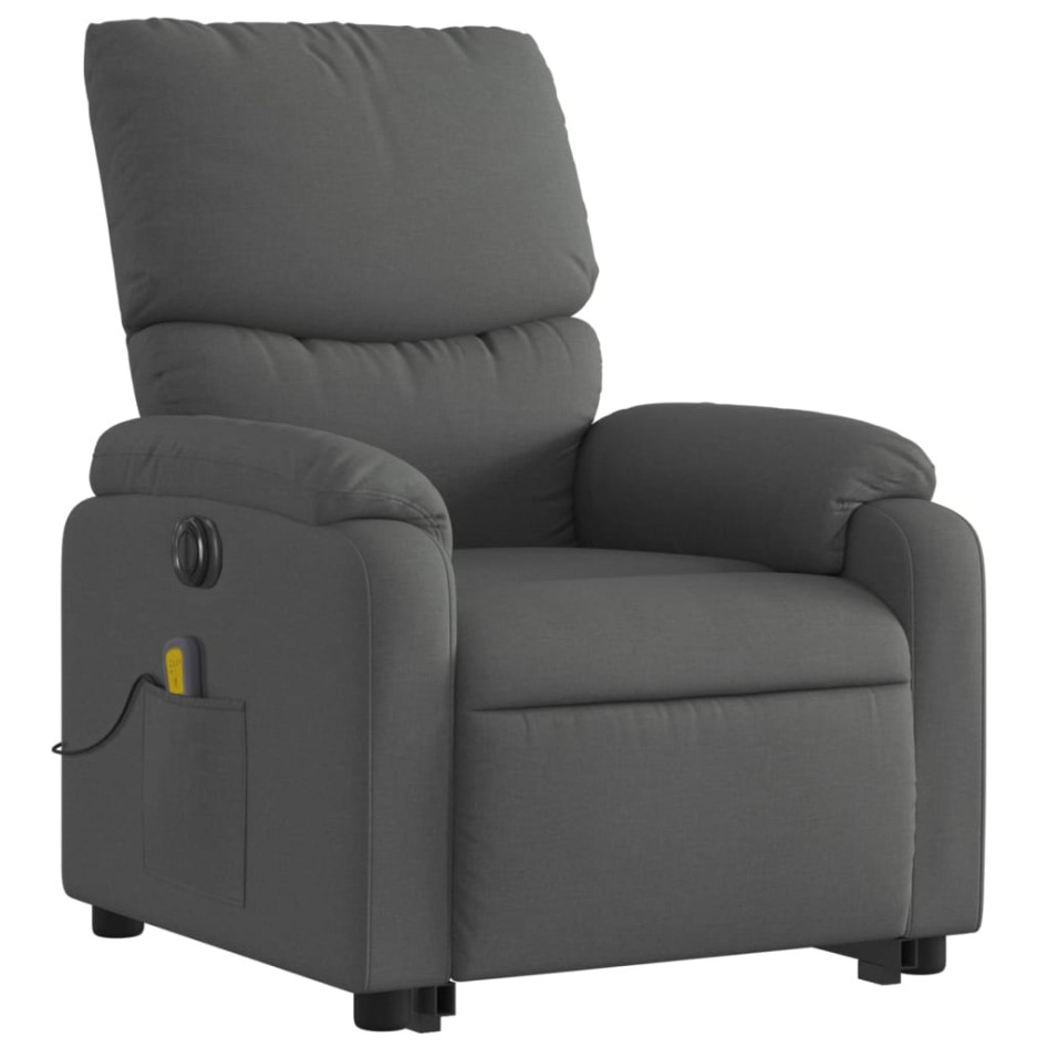 Sillón de masaje eléctrico reclinable elevable tela gris