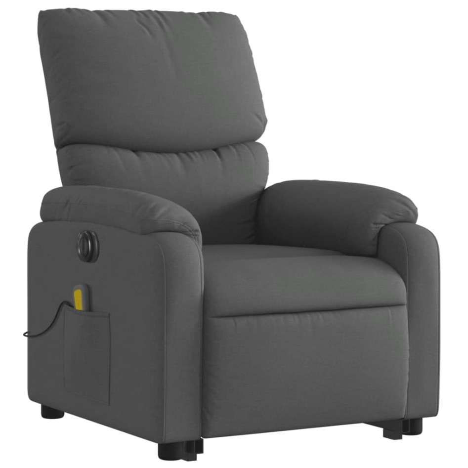 Sillón de masaje eléctrico reclinable elevable tela gris