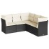 Set de muebles de jardín 5 pzas y cojines ratán sintético
