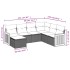 Set de comedor de jardín 7 pzas y cojines ratán sintético