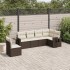 Set sofás de jardín 6 piezas y cojines ratán sintético