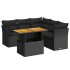 Set de muebles de jardín 5 pzas y cojines ratán sintético