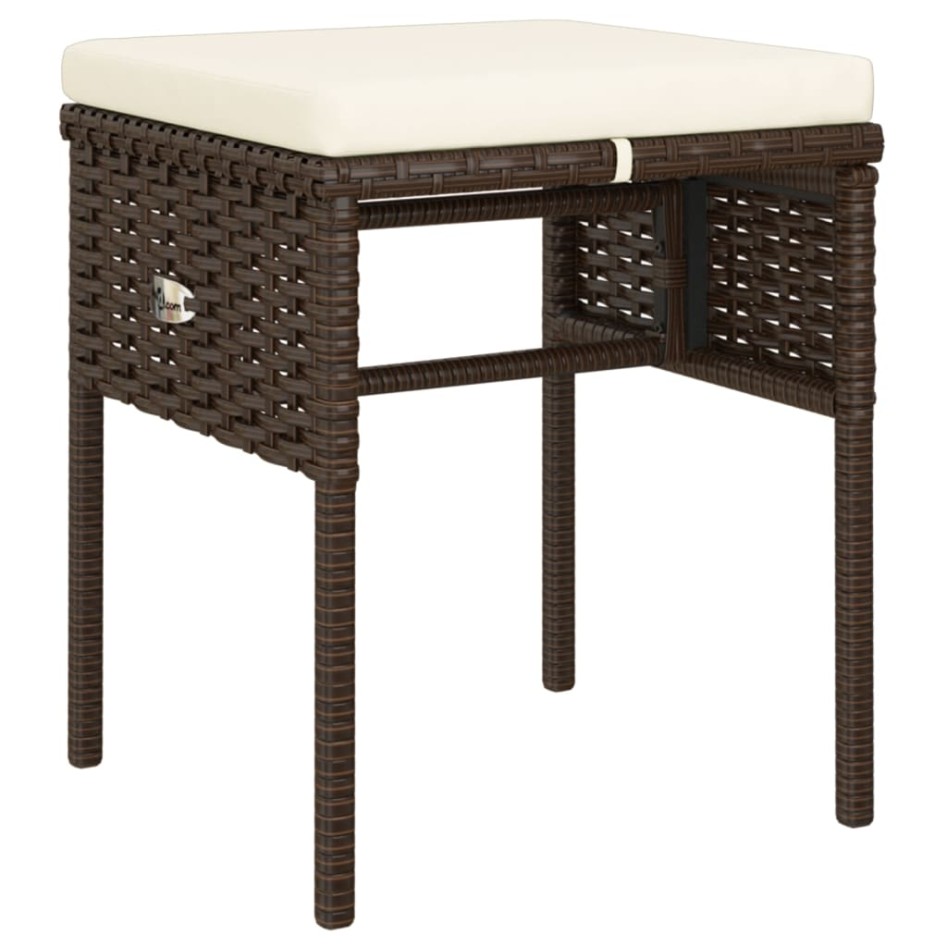 Set muebles de jardín 6 piezas y cojines ratán sintético