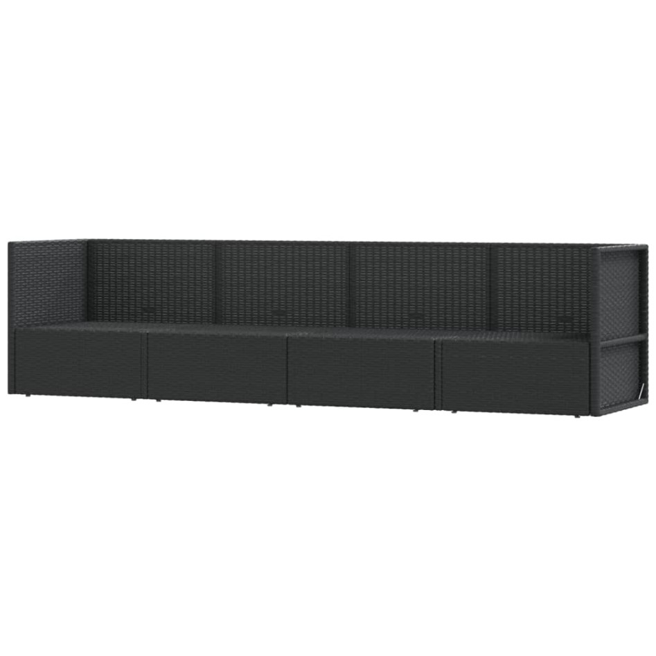 Juego de jardín con cojines 4 piezas ratán sintético