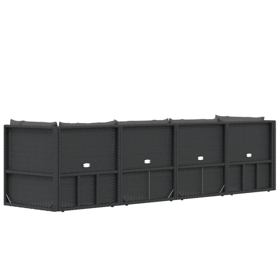 Juego de jardín con cojines 4 piezas ratán sintético