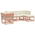 Juego de muebles jardín 5 pzas y cojines madera abeto