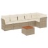 Set sofás de jardín 7 piezas y cojines ratán sintético