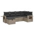 Set de muebles de jardín 6 pzas y cojines ratán sintético
