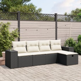 Set de muebles de jardín 5 pzas y cojines ratán sintético