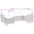 Set de muebles de jardín 6 pzas y cojines ratán sintético