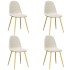 Sillas de comedor 4 unidades terciopelo blanco