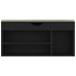 Banco zapatero con cojín madera ingeniería negro 104x30x49