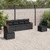 Set de sofás de jardín 6 piezas y cojines ratán sintético