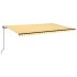 Toldo retráctil manual amarillo y blanco 500x300