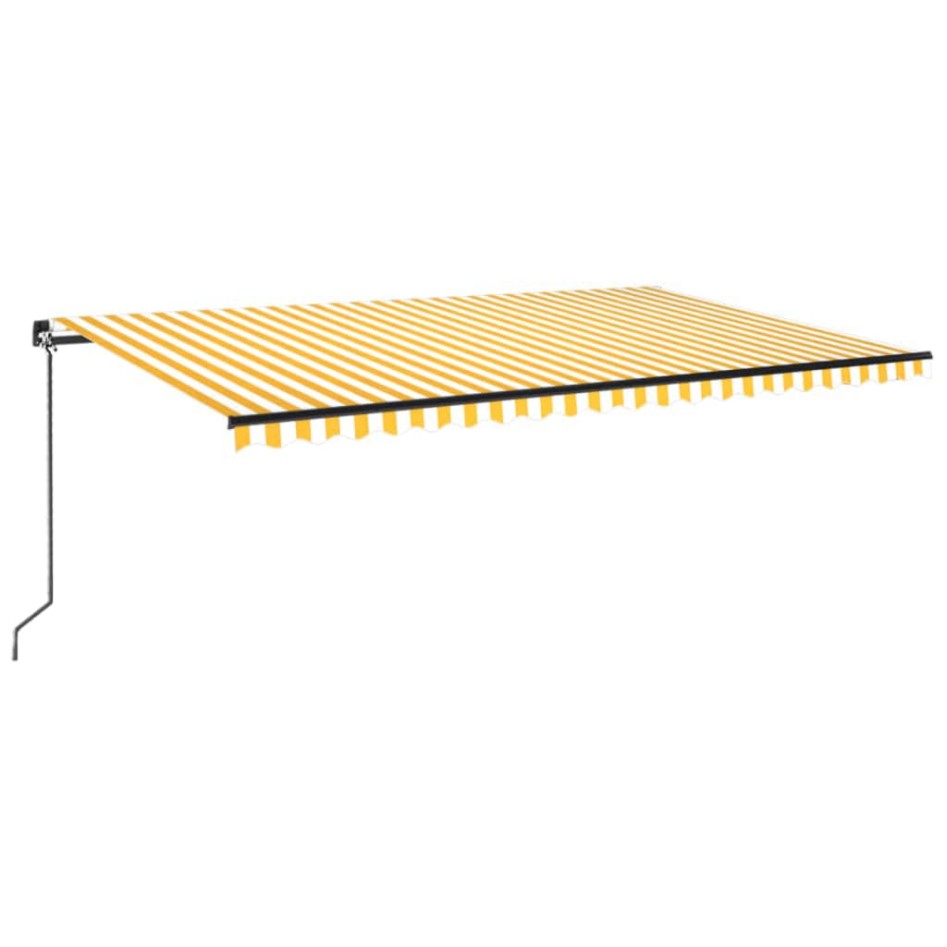 Toldo retráctil manual amarillo y blanco 500x300