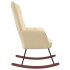 Silla mecedora de terciopelo blanco