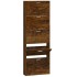 Mueble zapatero madera contrachapada roble ahumado 59x17x169