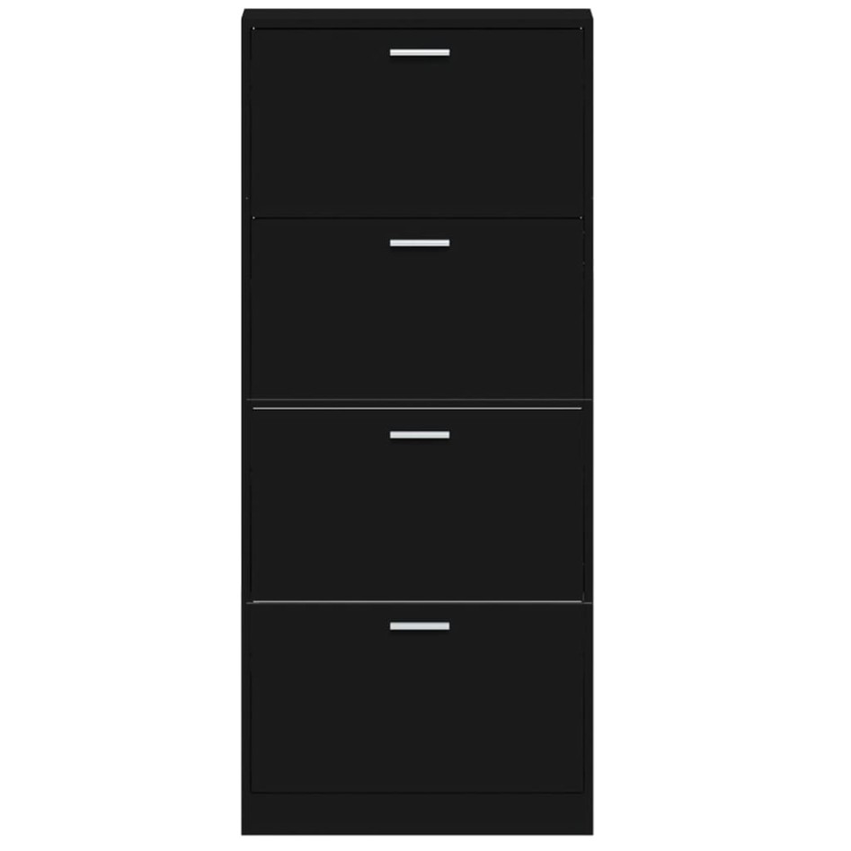 Mueble zapatero madera contrachapada negro 59x17x150