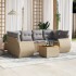 Set sofás de jardín 7 piezas y cojines ratán sintético